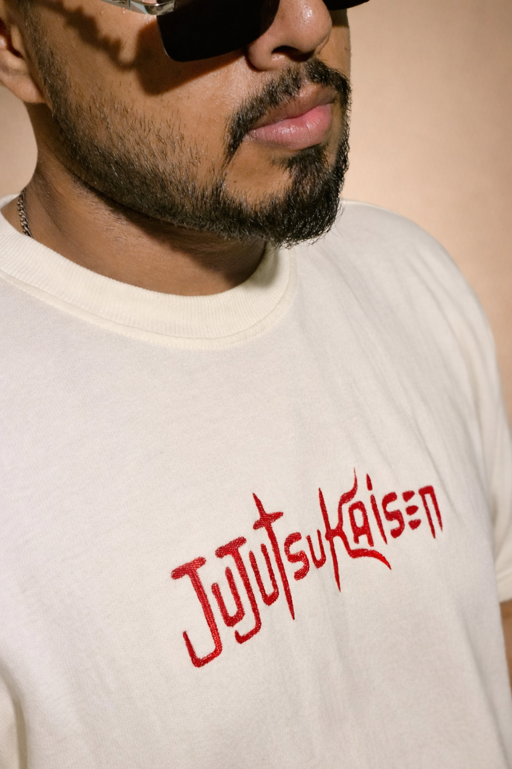 JJK Off-white Oversized T-shirt _ Embroidered 